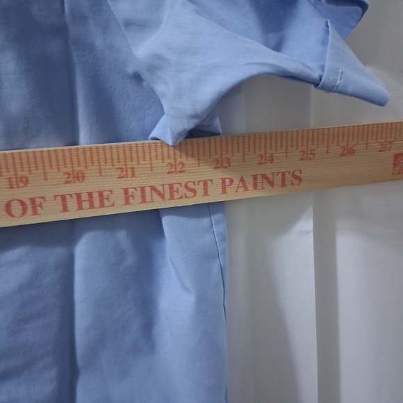 Havanera Men's Guayabera Shirt Short Sleeve Light Blue Embroidered Details Large - Picture 7 of 8